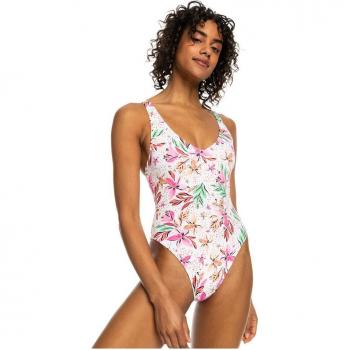 Bañador de mujer Roxy Printed Beach Classics One Piece blanco rosa verde M