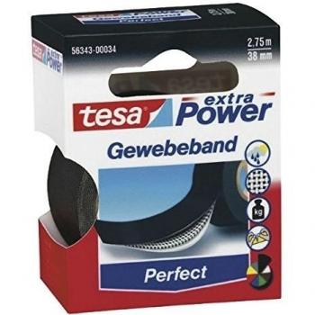 Tesa - Cinta adhesiva 4651 Premium, 38 mm x 50 m, color negro, 1 pieza, 110637705