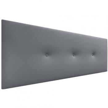 Cabecero de Polipiel Liso Acolchado con Botones 145x50cm - Gris para Camas 120/135/140 cm, Diseño Moderno y Elegante