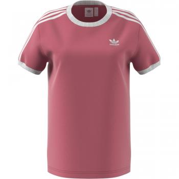 adidas 3 Stripes tee Camiseta, Mujer, Rojo