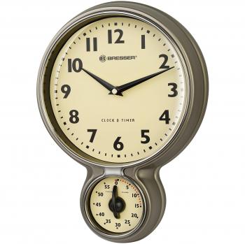 Reloj de cocina MyTime BRESSER de acero inoxidable y temporizador