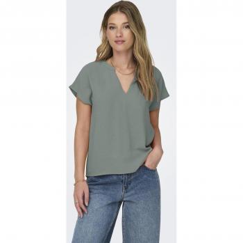 Blusa Mujer Jdy Modelo Lion Manga Corta Cuello Mao Color Verde Claro