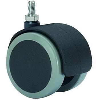 Rueda Giratoria para Silla de Oficina, RUEDAS ALEX, DK Poliuretano, Fijación de Espiga de Rosca, Ø 50 mm