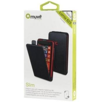 Muvit MUSLI0422 - Funda slim con protector de pantalla para Nokia Lumia 625, negro