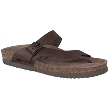 Niels Dark Brown Nubuck Leather Men's Slide Sandals