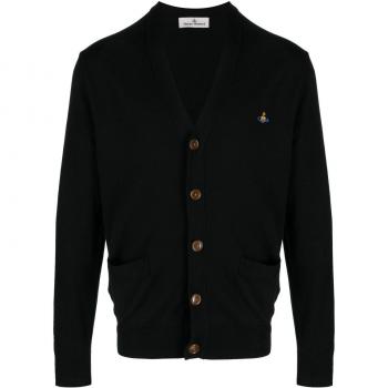 Vivienne Westwood Men's Orb Logo Cardigan in Black | Size Large