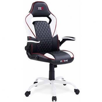 Adec - XTR X20, Silla de oficina gaming, silla de despacho, escritorio o estudio, sillón acabado en símil piel color Negro y Blanco, medidas: medidas: 60 cm