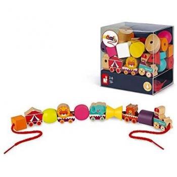 Cuentas para Enhebrar Circo de Madera - Janod J05314 JU05314 JANOD, Cuentas Con Temática De Circo Ensartables