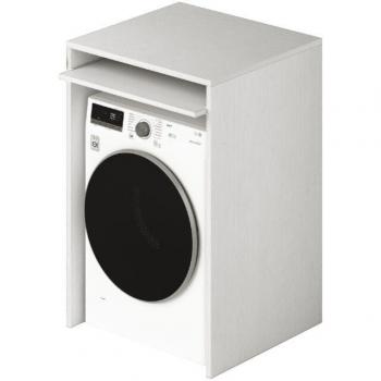 Mueble para lavadora con estante corredero en blanco H105x71x65cm