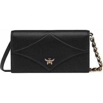 MCM Diamond Mini Bag and Chain Wallet in Black Leather for Women