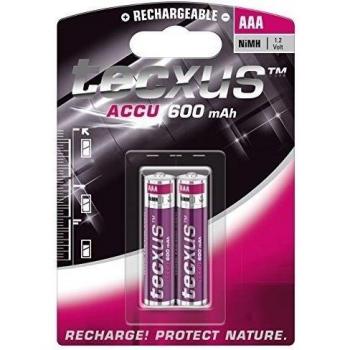 Wentronic AAA 600mAh NiMH 2-BL tecxus - Batería/Pila recargable