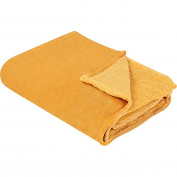Manta Naranja de Poliéster 150 x 200 cm Suave y Duradera para Cama o Sofá Estilo Clásico Bayburt