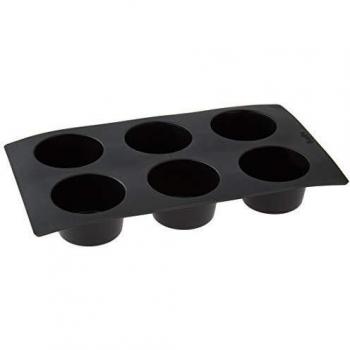 Lékué Multicavidad Muffins Negro Molde repostería, Silicona, 6 cavidades
