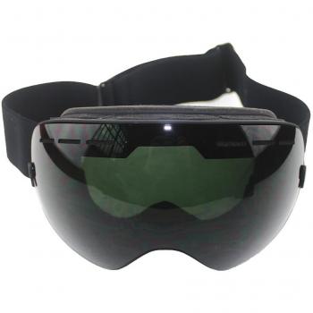 Gafas de esquí, ZNY frame-less esquí nieve snowboard skate Gafas con esférica amplia vista extraíble de protección UV400 lentes de PC para hombres mujeres, Black Frame + Dark Brown Len