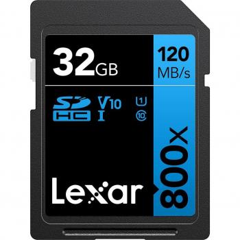 Tarjeta de memoria Lexar SDHC 32GB 800x Serie BLUE