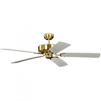 Pepeo GmbH 13332010132_v4 Ventilador de techo, 58 W, 240 V, blanco/blanco con incrustaciones de ratán, 132 cm