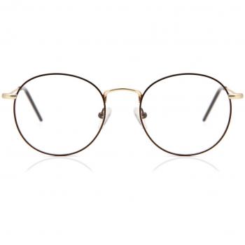 Gafas Anti-Azules Round Montuta Completa Metálico Marrón para Hombre - SmartBuy Collection