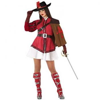 Disfraz de Mosquetera para Adultos Rojo (3 pcs) - BB Carnival 113787 M/L