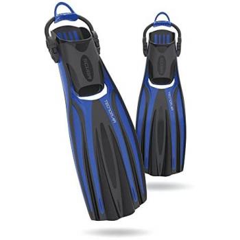 Aletas de buceo Tecnomar Momentum regulables, profesionales, unisex, color azul y negro, talla L-XL (44/46)