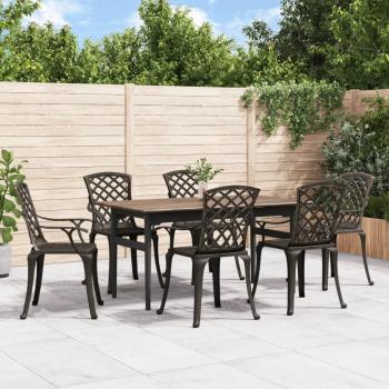 Cast Aluminum Bronze Garden Chairs Set of 6