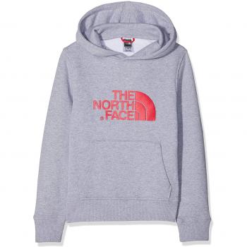 The North Face Y Po HD Sudadera Juvenil Drew Peak, Unisex niños, TNF Light Grey Heather/Atomic Pink, M