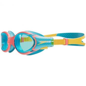 Gafas de natación junior Speedo Biofuse 2.0 verde y azul con lentes azules