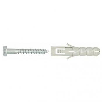 Pack 4 tacos macizos con tornillo hexagonal Diall 12 x 60 mm