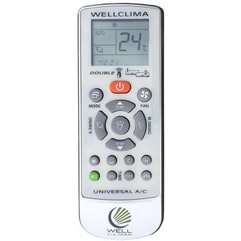 Mando a distancia universal para climatizadores Wellclima Double - Compatible con las principales marcas, incluida Aermec - Airwell - Amstrad - Argo - Ariston - Beko - Chigo - Comfee - Daikin - De Longhi - Electra - Fer, Ferroli -Fujitsu - Hokkaido - Kend