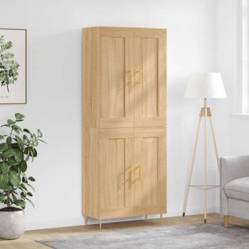 Aparador alto de madera contrachapada color roble Sonoma 69,5x34x180 cm