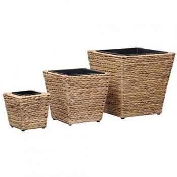 vidaXL Conjunto Arriates Maceteros Tiestos para el Cuidado de Las Plantas y la Decoración Interior y Exterior de 3 Piezas Estilo Jacinto de Agua