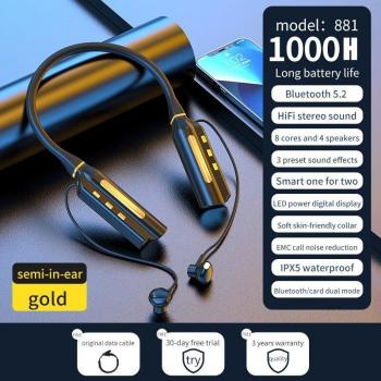 Auriculares Inalámbricos TWS Bluetooth Deportivos HiFi con Batería de 1000 mAh y Resistencia al Agua, Micrófono y 10000h de Reproducción