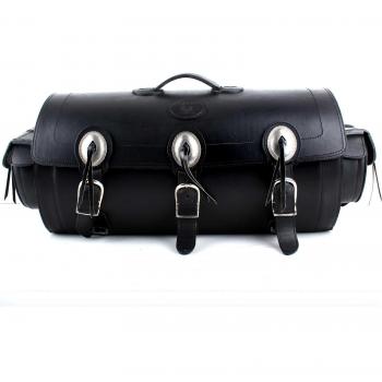 Equipaje rollo Negro con Conchos gr 5 Ancho 68 cm Pack Funda para moto de piel