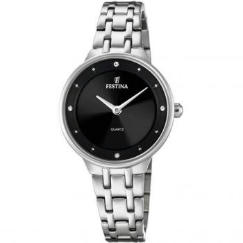 Festina Mademoiselle Women's Watch F20600/4 - Stainless Steel Bracelet, Black Dial, 31mm
