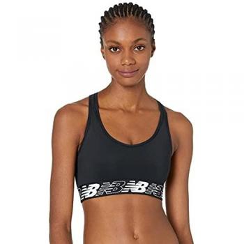 New Balance Pace 3.0 Sujetador Deportivo para Mujer, Ajuste Cómodo, Color Negro, Talla XS, Poliéster Reciclado, Sostenible, Multideporte