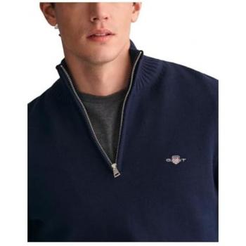 Jersey Casual de Algodón GANT con Media Cremallera para Hombre - Azul Noche - Talla XXL