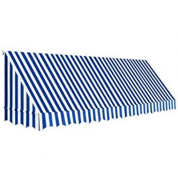 vidaXL Toldo para Bar 400x120cm Azul y Blanco Accesorios Casa Jardín Terraza