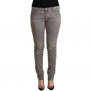 Light Gray Washed Cotton Slim Fit Denim Jeans - W26
