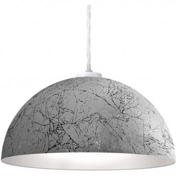 Lámpara colgante CULT diseño blanco mate 1 bombilla, diámetro 40 cm, acabado vintage plata