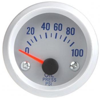 WINOMO Medidor Manómetro de Presión de Aceite con 1/8 NPT Sensor Universal para Coche 12V DC Plata