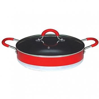 Callaway - Cacerola baja con tapa, 28 cm, color rojo