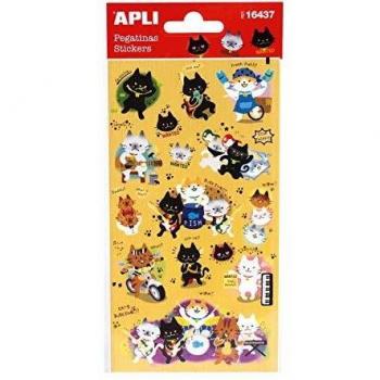 1 Hoja Pegatinas de Papel Gatitos Apli 16437