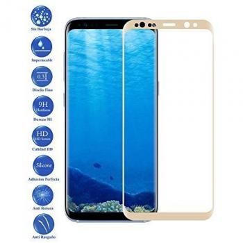 Todotumovil Protector de Pantalla Samsung Galaxy S8 Plus Dorado Completo 3D Cristal Templado Vidrio Curvo para movil