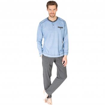 MASSANA Pijama Hombre Invierno Tapeta Azul Claro Y Gris