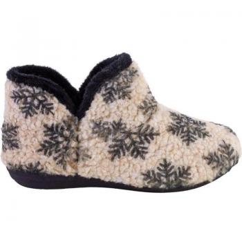 LARO GEMA26 Zapatillas de casa de mujer beige y negro