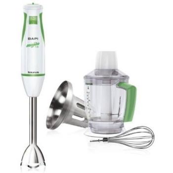 Taurus Bapi Mojito Ice - Batidora varilla inox, 600 watts, accesorio de inox para hielo pile+exprimidor de limas, acesorio picador, levanta claras, color blanco