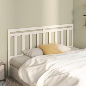 Cabecero de cama blanco 186x4x100 cm en madera maciza de pino