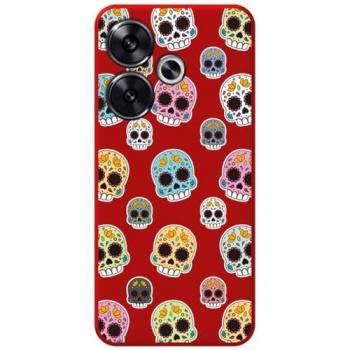 Funda Silicona Líquida Roja Catrina para Xiaomi Poco F6 5G