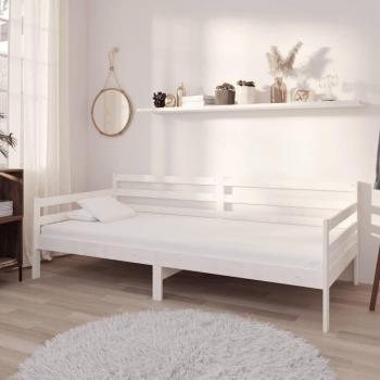 Sofá cama Día y Noche con colchón de 90x200 cm, madera de pino maciza, color blanco