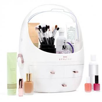 Cosmetics & Skincare Organizer Pod - Dustproof, Detachable Lid, 3 Drawers for Home Organization