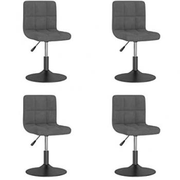 Sillas de comedor giratorias 4 unidades terciopelo gris oscuro